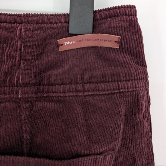 Anthropologie Pilcro High Rise Trouser Bootcut Corduroy Pants 28 Burgundy - Picture 7 of 10